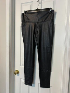 TIME AND TRU SZ XL (16/18) BLACK FAUX LEATHER LEGGINGS - Picture 1 of 6