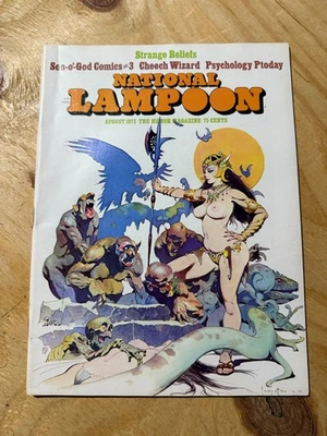 National Lampoon agosto 1973 revista em quadrinhos Frazetta capa clássica 1 J885 - Imagem 1 de 4