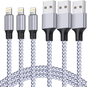 TAKAGI [Apple Mfi Certified] Iphone Charger, Lightning Cable 3PACK 6FT Nylon - Picture 1 of 7