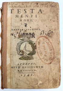 1548 BIBLE in LATIN FULLY ILLUSTRATED antique RARE pocket size NEW TESTAMENT - Picture 1 of 24