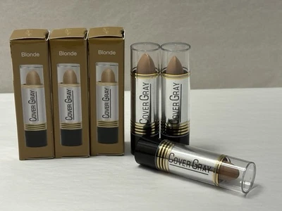 Nuevo PACK DE 3 PALILLOS DE RETOQUE COLOR GRIS para cubrir tu cabello rubio marrón claro Foto 1 de 4