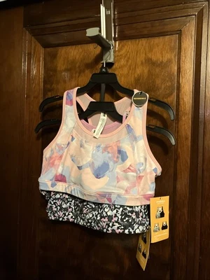 Avia девочек двусторонний спортивный бюстгальтер 2-Pack комплект девочек плюс L (12-14) гонщик назад новый с Ярлыками - Изображение 1 из 4