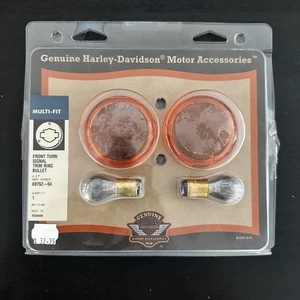 Harley-Davidson Front Turn Signal Trim Ring Kit 69752-04 Multi-Fit Genuine OEM - Picture 1 of 3
