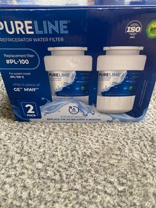 Refrigerator Water Filters Pureline PL-100 2 Pack Fits In Place Of GE MWF - Picture 1 of 2