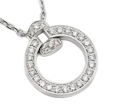 Piaget Miss Protocol 18k Weißgold Pave Diamant Anhänger Halskette poliert Ges... - Bild 1 von 4