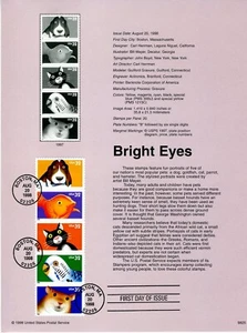 1998 USPS 32¢ BRIGHT EYES (STRIP OF 5) #9825 on Archival Paper - Picture 1 of 1