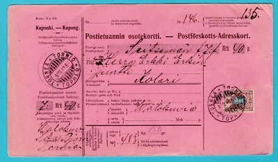 FINLAND parcel card 1913 Tornio to Kolari - Image 1 of 2