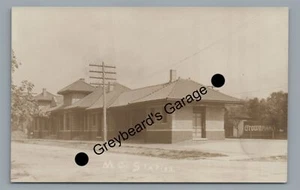 RPPC Michigan Central Railroad Train Station HAMMOND IN Real Photo Postcard - Picture 1 of 2