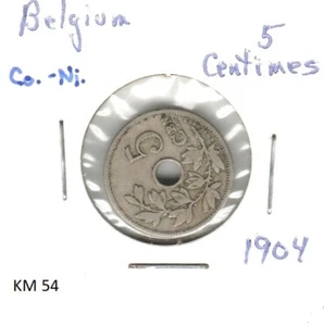 Belgium 5 Centimes, 1904, copper-nickel, KM 54 - Picture 1 of 2