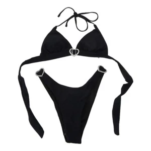 Women Swimsuit Set String Top and Low Waist Briefs - Picture 1 of 12