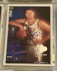 Greg Ostertag 1995 UD Collectors Choice Players Club Platino Autógrafo RC TTM - Imagen 1 de 2