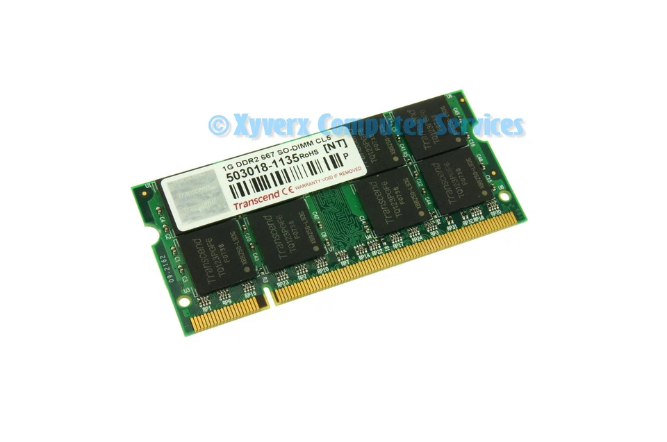 503018-1135 GENUINE TRANSCEND LAPTOP MEMORY 1GB DDR2 667 SODIMM - Image 1 of 2