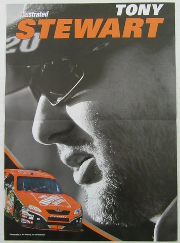 NASCAR Driver TONY STEWART 2 Sided Full Color Nascar Illustrated Magazine Poster Cover