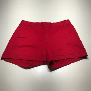 Roz & Ali Shorts Womens Size 8 Red Walking Everyday Twill Chino Mid Length - Picture 1 of 13