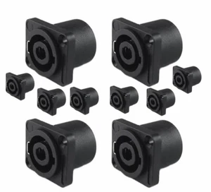10 - Female Speakon Speaker Cable 4 Wire Panel Mount Audio Connector Total of 10 - Picture 1 of 7