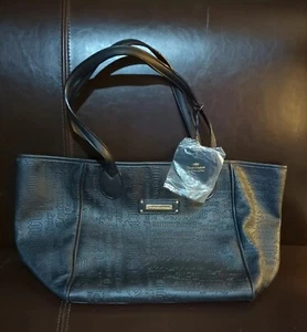 Juicy Couture Black Vegan Leather Jandbag Tote With Gold Emblem Tag included New - Picture 1 of 5