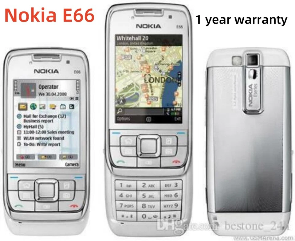 Original Nokia E66 Cell Phone 3G WIFI Bluetooth 3.2MP Slider Unlocked Cell Phone - Image 1 of 4