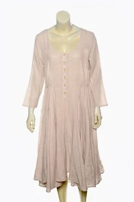 Ewa I Walla Gingham Dress M 8 Women Casual Long Sleeve Rose Motif Midi NEW 42411 - Image 1 of 4