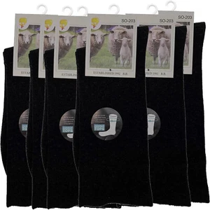 Merino Wool Men's Loose Top Thermal Socks Diabetic Comfort Circulation - 6 Pairs - Picture 1 of 24