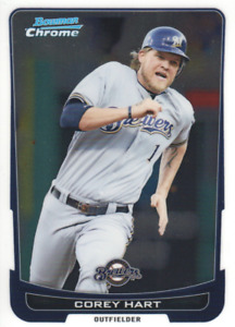 2012 Bowman Chrome Milwaukee Brewers Baseball Card #101 Corey Hart