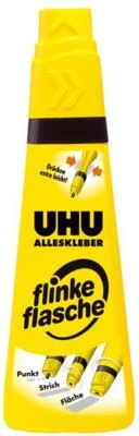 UHU Alleskleber flinke flasche 90g / GP:8,1 €/100ml. Kleber Klebeflasche Schule