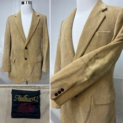 Chaqueta Blazer Vintage Andhurst Tostada Pana Parche en el Codo 2 Botones Ventilación Única 40L Foto 1 de 4