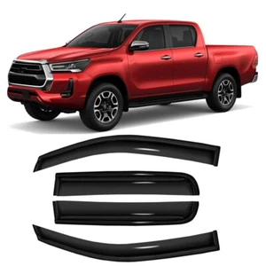 Window Rain Guards Deflectors Visor For 2005-2021 TOYOTA HILUX Crew Cab Pickup - Picture 1 of 8
