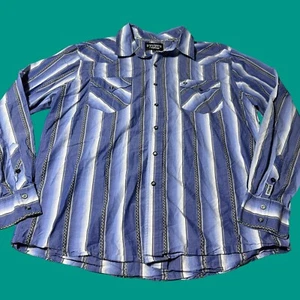 Garth Brooks Sevens Cinch Plaid Striped Long Sleeve Western Shirt XL Pearl Snap - Picture 1 of 9