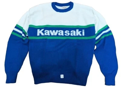 Vintage 80's 1984 Kawasaki Cliff Engle Sweater Motorcycle Snowmobile Sweat Shirt - Image 1 of 4