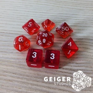 Dungeons & Dragons 8pc Dice Set | Red Jelly | D20 DnD Accessories - Bild 1 von 1