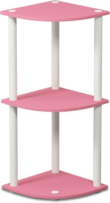 Furinno Turn-N-Tube 3-Tier Round Tube Tube, Pink/White  - Image 1 of 4