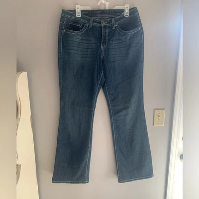 Womens Nine West Date Night Fit Anna Bling Boot Cut Ethereal Wash Mid Rise Jeans - Image 1 of 4