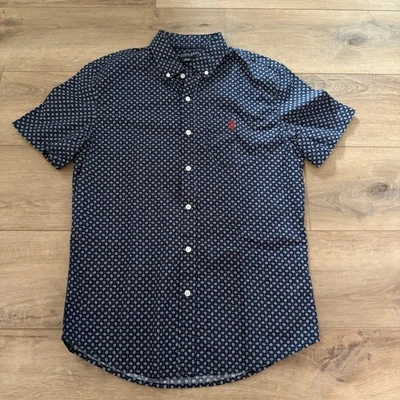 Camisa Polo EE. UU. ASSN Para Hombre LT Azul Marino AQLT Abotonada Manga Corta Talla Pequeña Foto 1 de 4