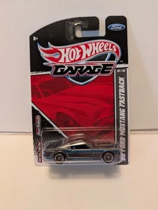 Hot Wheels Garage '65 Ford Mustang Fastback Grey/Blue New On Card - Picture 1 of 5