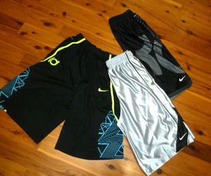 LOT 3~~YOUTH NIKE DRI FIT ATHLETIC MESH SHORTS~XL~GRAY, BLACK, BL & GRAY STRIPE - Picture 1 of 6
