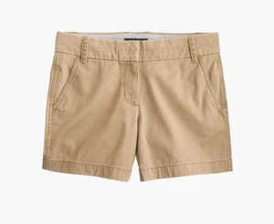 J.Crew 5" Khaki Shorts Women's Size 8 Beige Pockets Cotton Chino New Belt Loops - Picture 1 of 9