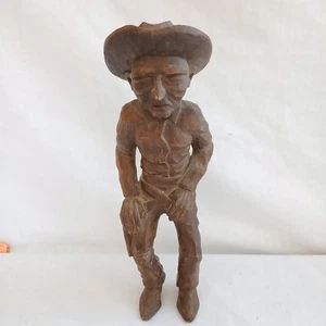 Vintage Arte Popular Americano Madera Hecho a Mano Vaquero Talla 11 1/2 pulgadas EE. UU. - Imagen 1 de 9