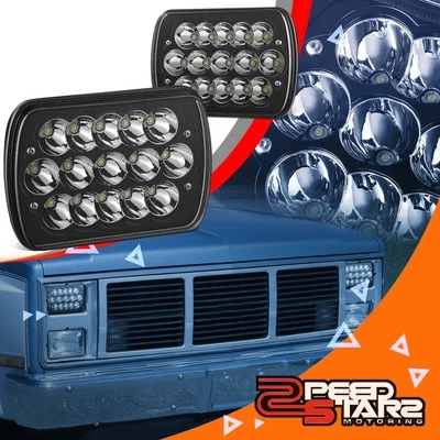 Faros LED negros 7X6 H6054 lámparas para 87-91 GMC R1500/R2500 Suburban R3500 Foto 1 de 4