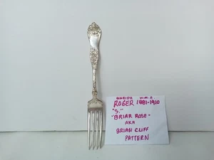 W M A ROGERS 1881-1910 ONEIDA PATTERN BRIAR ROSE AKA BRIAR CLIFF SINGLE FORK... - Picture 1 of 18