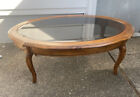 Beautiful Ethan Allen Country French Oval Glass Top Coffee Table #26-8301 #236