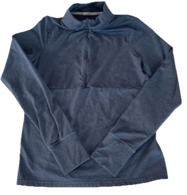 Pulôver Prana Ice Flow meio zíper cropped preto tamanho médio UPF 50 feminino - Imagem 1 de 4