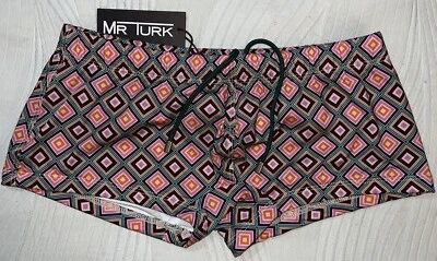 Baúl de baño Mr Turk Sorrento para hombre pequeño S nuevo con etiquetas rosa verde naranja blanco $158 Foto 1 de 4