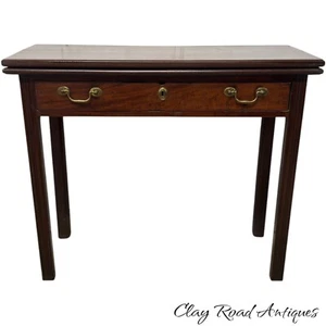 18th century walnut game card console table Marlborough chippendale 1780 - Picture 1 of 23