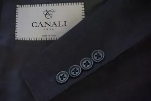 Canali 1934 Argento Etichetta Grigio Carbone 100% Lana Sport Giacca TG 44L - Foto 1 di 9