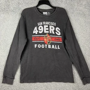 Junk Food NFL Thermal Shirt San Francisco 49ers Mens XL Black Waffle Knit - Picture 1 of 8