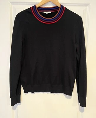 ESPLÉNDIDO JERSEY DE VISCOSA/CACHEMIRA SUÉTER CUELLO A RAYAS TALLA GRANDE Foto 1 de 4