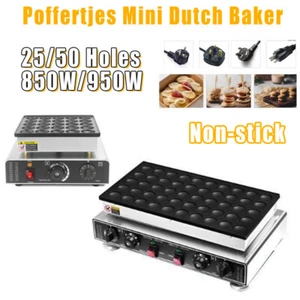 25/50Holes Electric Poffertjes Dutch Pancake Baker Nonstick Maker Commercial New - Picture 1 of 11