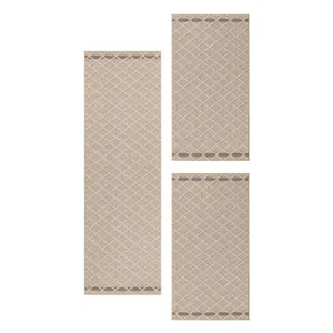 Skandinavischer Teppich Bettumrandungs-Läuferset mit Hoch-Tief Effekt, 3-teilig - Bild 1 von 5