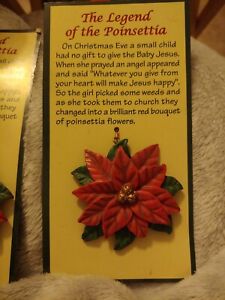 The Legend of the Poinsettia Christmas Ornament Very Nice Lot Of 2 Great Gifts