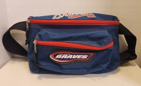ATLANTA BRAVES Blue & Red WAIST Belt Bag MANNY / FANNY PACK w TOMAHAWK ProWorks Cover